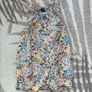🔴 Old Navy Tank Top Floral Baby Romper with Ruffle Sleeves